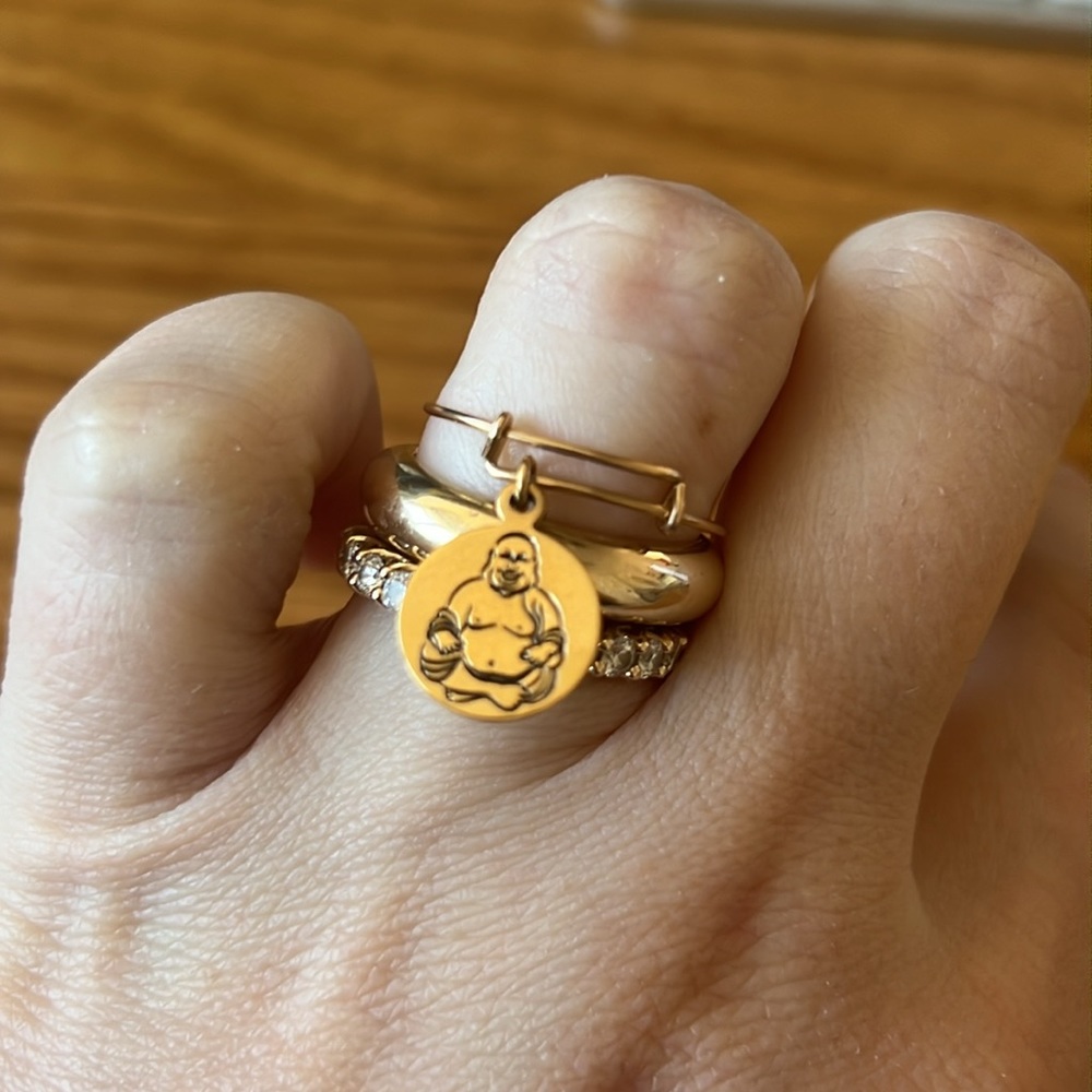 Alex and Ani Happy buddha adjustable ring